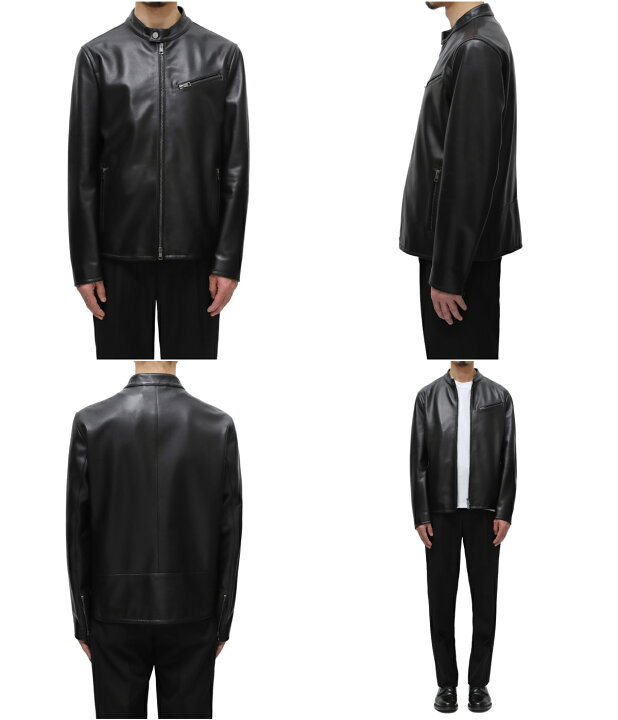 MOLEC】 黒 プロンジェ ラムレザー 4B JACKET プロンジェラムレザー 襟 