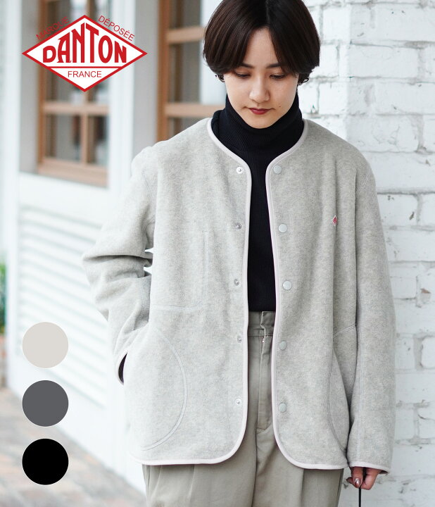 楽天市場】[送料無料]DANTON : [レディース]NO COLLAR FLEECE SHORT  