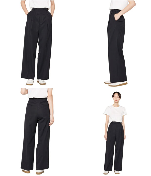 楽天市場】ATON : [レディース]COMPACT WOOL STRAIGHT PANTS 