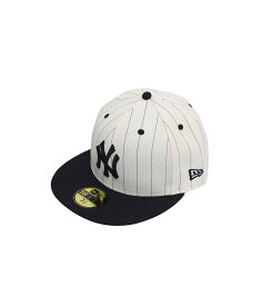 【送料無料】NEW ERA / ニューエラ : 5950 NEYYAN PINSTRIPE : キャップ 帽子 ベースボールキャップ ニューヨークヤンキース NY ピンストライプ ポリエステル 59FIFTY ストリート スケーター シンプル カジュアル : 13751130【WAX】