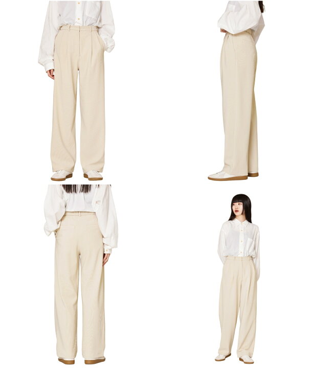 楽天市場】CLANE / クラネ : 【レディース】RIB STRIPE TUCK PANTS  