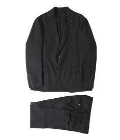 【送料無料】LARDINI / ラルディーニ : SUITS / wool polyester sarge A : スーツ アドバンス スーツ テーラードジャケット スラックス イタリア製 セットアップ ブラック メンズ ノープリーツ ベルトループ ウール ワードローブ : 3216-86106AQ408【MUS】【BJB】