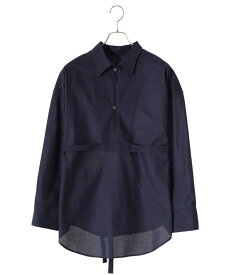 beautiful people / ビューティフルピープル : 【レディース】leno cloth fisherman dress shirt : ビューティフルピープル レノ クロス フィッシャーマン ドレス シャツ 光沢感 ユニーク ネイビー : 1415106006【ANN】