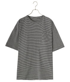 Porter Classic / ポータークラシック : BEATNIK BORDER T-SHIRT : ビートニックボーダーTシャツ ボーダー柄 ふんわり生地 シンプル ミニマル インナー コットン ルーズシルエット 半袖 春夏 メンズ 総柄 : PC-006-2786【COR】【コンパクト】