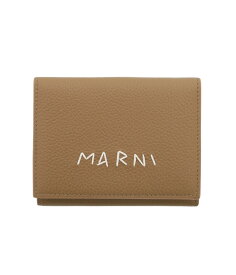 【送料無料】MARNI / マルニ : TRIFOLD WALLET / 全2色 : MARNI マルニ 財布 三つ折り ウォレット プレゼント ギフト ブラック 黒 キャメル ブラウン ステッチ シンプル レディース メンズ ユニセックス 男女併用 牛革 : PFMO0105U0-P6533【ANN】