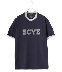 【送料無料】Scye / サイ ベーシックス : Logo-Printed T-Shirt / 全2色 : ロゴ プリント T トリムT リンガーT 丸胴 Tシャツ ワッペン 天竺生地 : 5724-21702【MUS】【コンパクト】