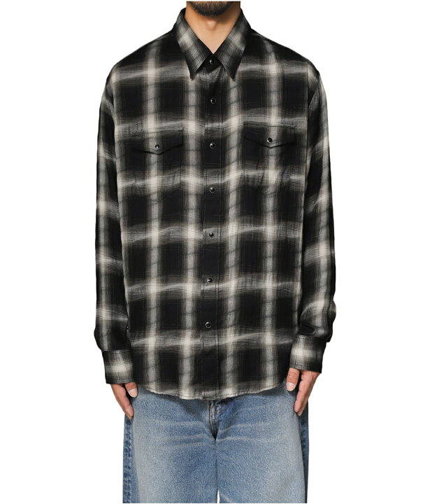 楽天市場】MINEDENIM : Distortion Ombre Check L.Western SH / 全2色 