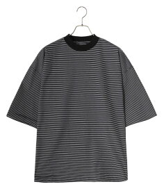 is-ness / イズネス : BALLOON BORDER SHORT SLEEVE T-SHIRT / 全3色 : バルーンボーダーショートスリーブTシャツ カットソー ビッグT バルーンシリーズ 春夏 タックイン ヘビーウェイトコットン メンズ ボーダー シンプル : 31SSSH05-3【NOA】【コンパクト】