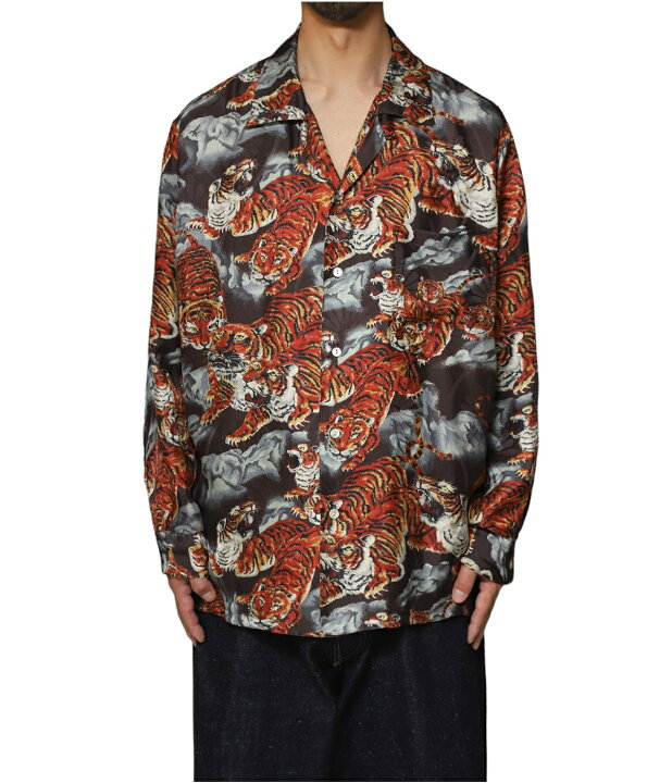 楽天市場】[送料無料]NIPOALOHA : SILK LONG SLEEVE ALOHA SHIRT(百虎 