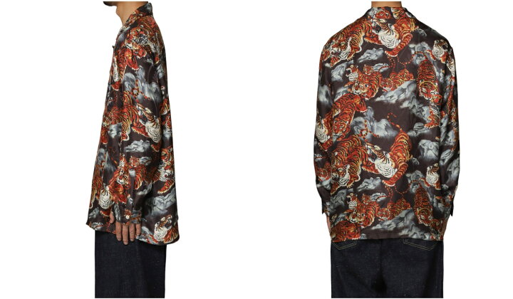 楽天市場】[送料無料]NIPOALOHA : SILK LONG SLEEVE ALOHA SHIRT(百虎 
