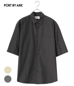 PORT BY ARK / ポートバイアーク : Chambray S/S Shirt / 全2色 : シャンブレー ショートスリーブ シャツ コットンリネン ハーフスリーブシャツ 半袖 メンズ トップス モダン リラックス ナチュラル 春夏 ARKnets アークネッツ : PO15-SH003【COR】