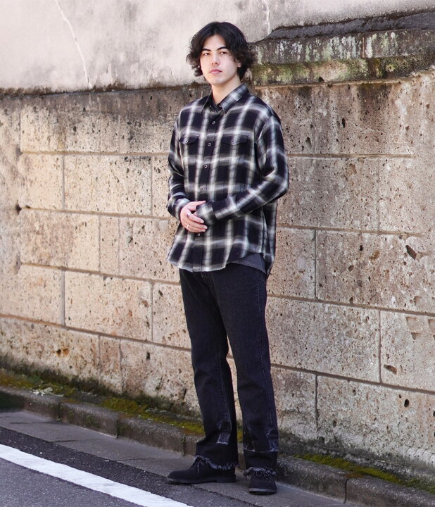 楽天市場】MINEDENIM : Distortion Ombre Check L.Western SH / 全2色 