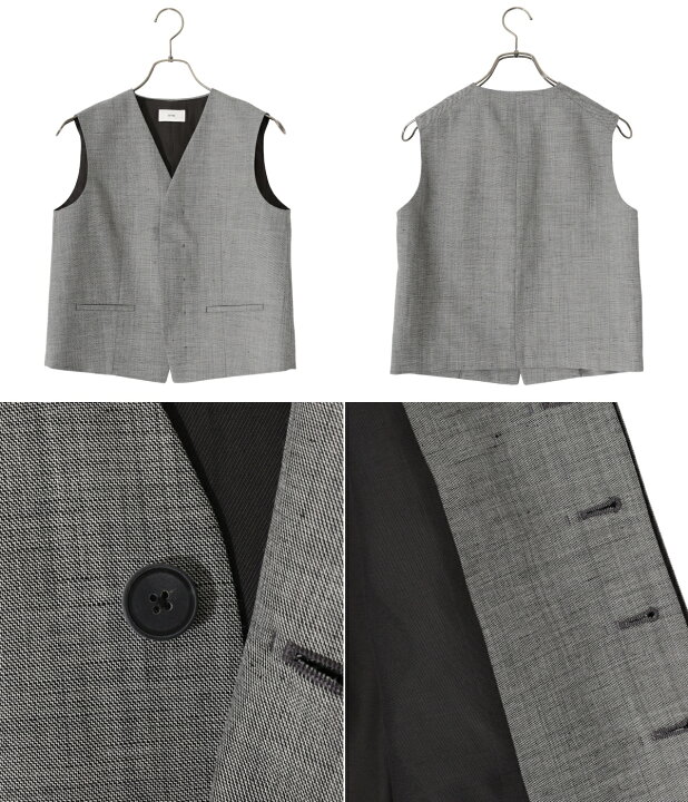 楽天市場】ATON : [レディース]WOOL LINEN SHARKSKIN WAIST COAT 