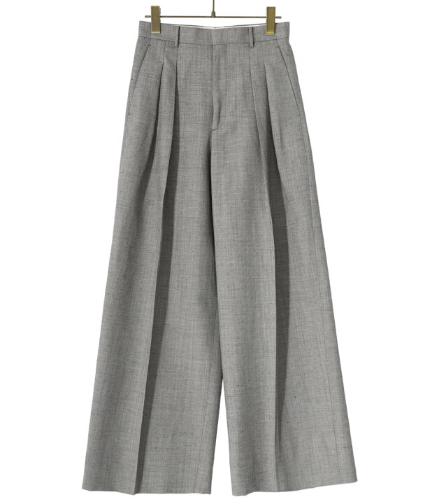 楽天市場】ATON : [レディース]WOOL LINEN SHARKSKIN WIDE PANTS 