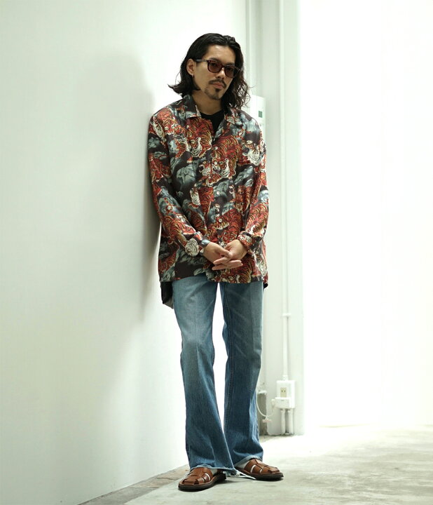 楽天市場】[送料無料]NIPOALOHA : SILK LONG SLEEVE ALOHA SHIRT(百虎 
