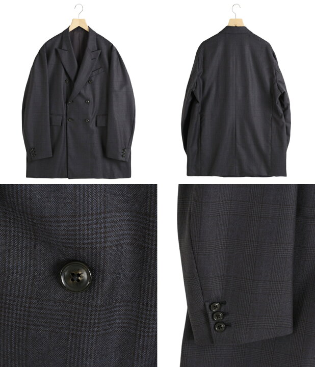 楽天市場】URU : WOOL GLEN CHECK - DOUBLE BREASTED JACKET 
