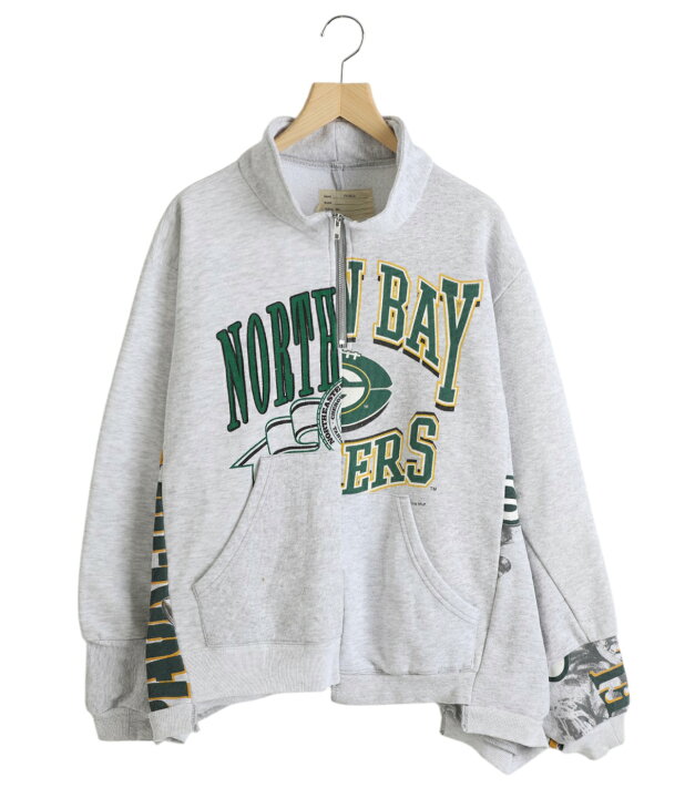 楽天市場】[送料無料]77circa : circa make wide half zip sweat top  