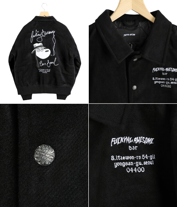 楽天市場】[送料無料]FUCKING AWESOME : Korea Bar Varsity Jacket 