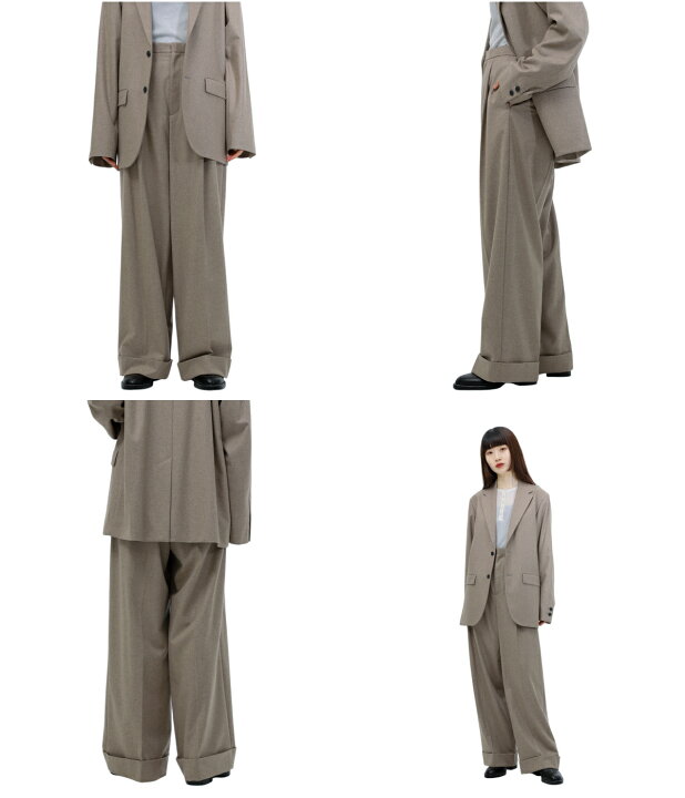楽天市場】ATON : [レディース]MERINO COLLEGE FLANNEL WIDE STRAIGHT 