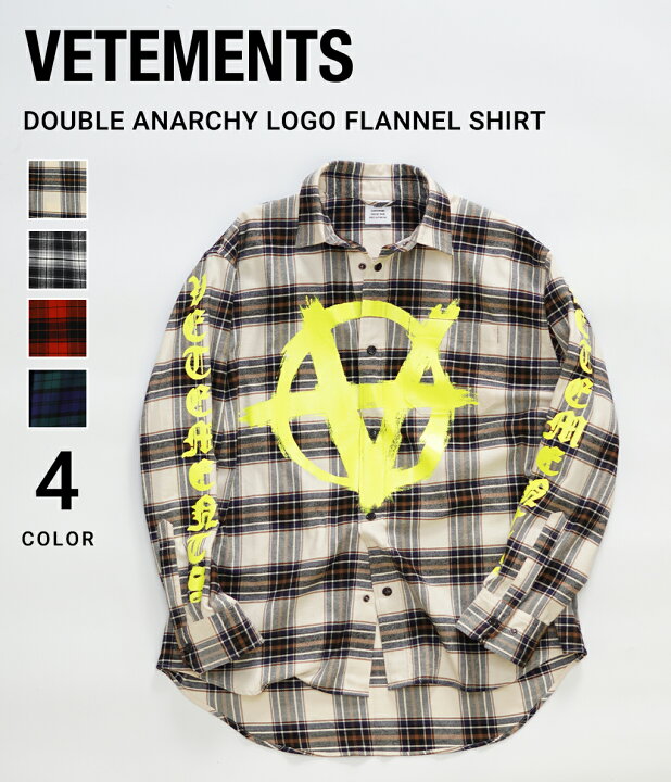 楽天市場】[SALE]VETEMENTS : DOUBLE ANARCHY LOGO FLANNEL SHIRT / 全 