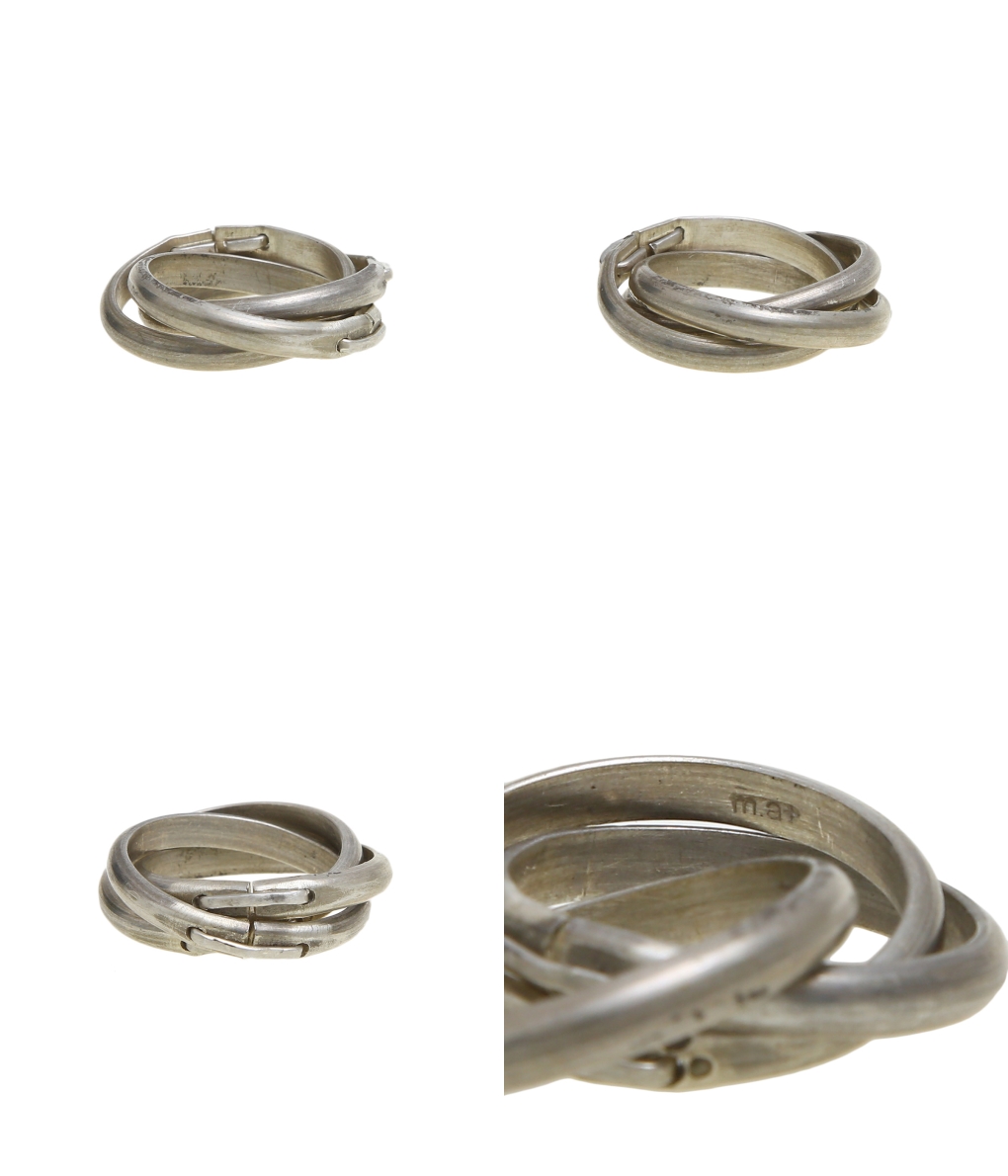 m.a+ / エムエークロス : triple staple ring : トリプル ステイプル リング アクセサリー 指輪 ヴィンテージライク 3連  メンズ : AG36【RIP】 | ＡＲＫｎｅｔｓ