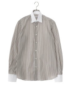 Errico Formicola / エリコ フォルミコラ : CLERIC SHIRTS STRIPE : クレリックシャツ ドレスシャツ ストライプシャツ ビジネス メンズ : 10-3225-4【MUS】