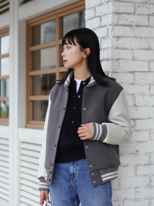楽天市場】[SALE]Scye : [レディース]Super140 Wool Melton Varsity 
