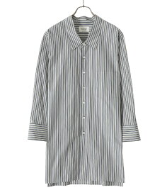 beautiful people / ビューティフルピープル : 【レディース】 striped big collar shirt : ネオン ストライプド ハーフスリーブ シャツ 半袖 モノトーン beautiful people ビューティフル ピープル レギュラーカラー しわ感 : 1325106008【ANN】