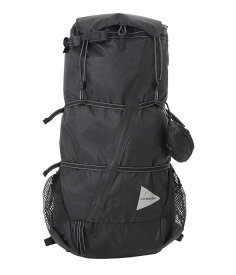 and wander / アンドワンダー : ECOPAK 45L backpack : ブラック バックパック 45L リサイクル エコパック レイアウト 小物 マップポケット フロントバッグ 雨蓋 ポリエステル : 5743975001【PIE】