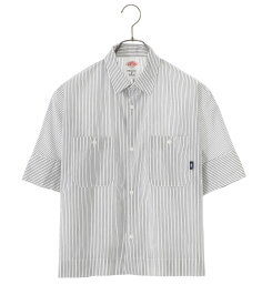 【送料無料】DANTON / ダントン : 【レディース】SHORT WORK S/S SHIRT : ショート ワーク ショートスリーブ シャツ 半袖 ストライプ ショート丈 ワークシャツ シンプル カジュアル メンズライク オーバーサイズ 春夏 レディース : DT-B0120【DEA】