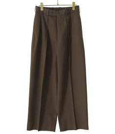 【送料無料】MARKAWARE / マーカウェア : DOUBLE PLEATED TROUSERS / 全2色 : ストーレートシルエット トラウザー パンツ スラックス ブラック ブラック ブラウンカーキ ツータック オーガニックウール 日本製 タウンユース セットアップ: A23C-04PT02C【MUS】