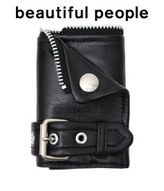 【送料無料】beautiful people / ビューティフルピープル : 【レディース】riders putti wallet : ライダース プチ ウォレット 財布 三つ折り レザーウォレット 羊革 ラムレザー カードポケット ベルト デザイン ギフト プレゼント : 1000511908【ANN】