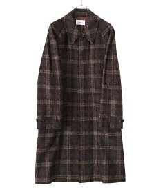 【送料無料】WEWILL / ウィーウィル : BALMACAAN COAT : バルマカーンコートステンカラーコート ロングコート ラグランスリーブ Aライン チェック オンブレチェック 総柄 ニット セットアップ スタンドカラー 日本製 クラシック : W-011-1001【COR】