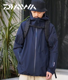 DAIWA LIFESTYLE / ダイワライフスタイル : PARKA GORE-TEX : パーカー ゴアテックス シェル ジャケット アウター ライトジャケット フィッシング ルアーケース ブルゾン ジャンパー ネイビー 止水ファスナー 防水 防風 軽量 : DR-004-1022JWEX【STD】