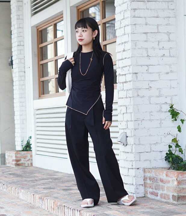 楽天市場】ATON : [レディース]COMPACT WOOL STRAIGHT PANTS  