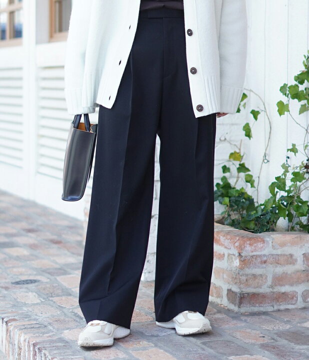 楽天市場】ATON : [レディース]COMPACT WOOL STRAIGHT PANTS 