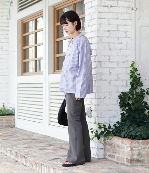 楽天市場】CLANE : [レディース]CENTER PRESS SLIM FLARE PANTS / 全2 