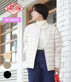 【送料無料】DANTON / ダントン : 【レディース】CREW NECK INNER DOWN JACKET / 全6色 : クルーネック インナーダウン ジャケット ナイロン レディース 刺繍ロゴ ミディアム丈 コンパクト タウンユース アウトドア 軽量 防寒 春アウター : DT-A0001【DEA】