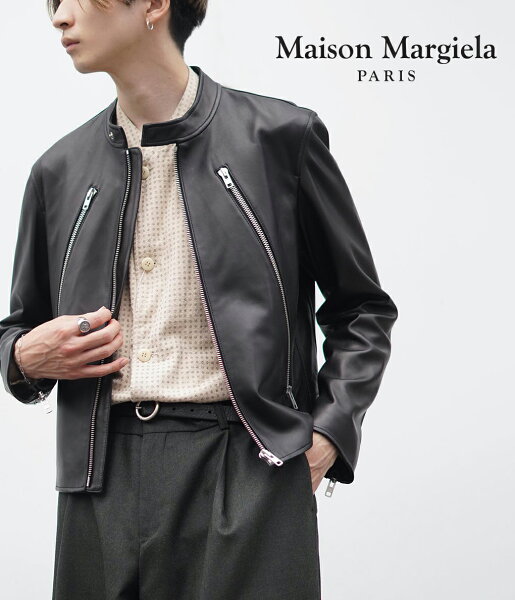 [送料無料]Maison Margiela : 5-ZIP LEATHER JACKET : S50AM0489-SY1460[RIP][BJB][U]