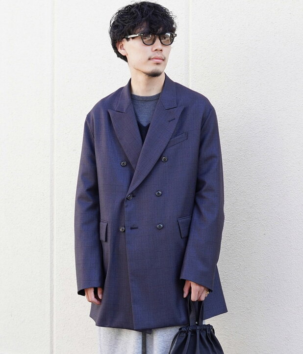 楽天市場】[送料無料]URU : WOOL GLEN CHECK - DOUBLE BREASTED JACKET  