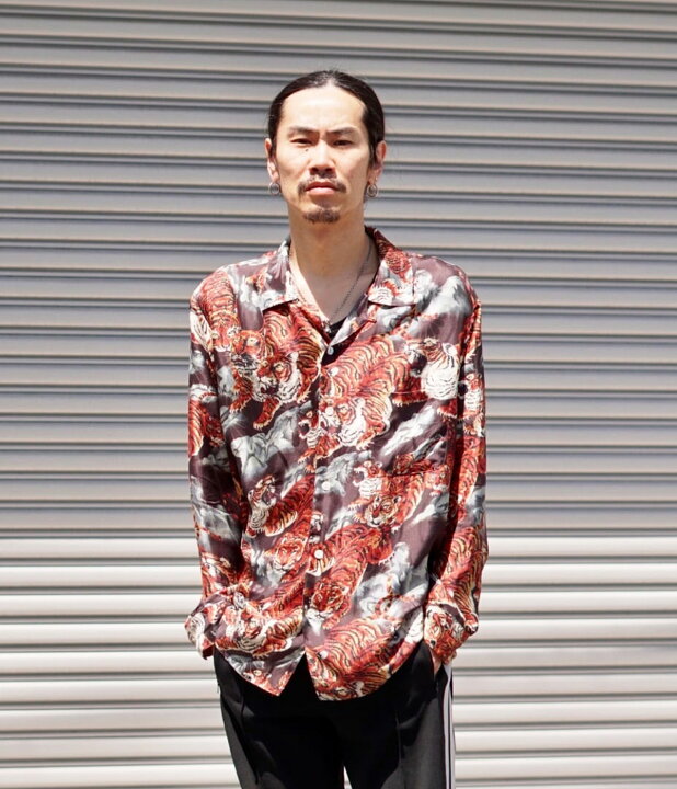 楽天市場】[送料無料]NIPOALOHA : SILK LONG SLEEVE ALOHA SHIRT(百虎 