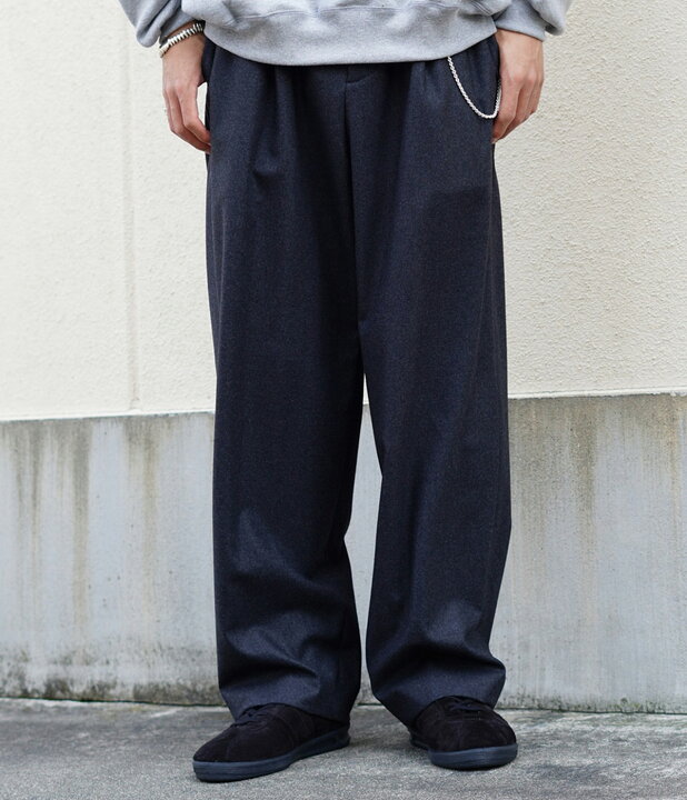 楽天市場】[送料無料]ATON : MERINO COLLEGE FLANNEL WIDE STRAIGHT 