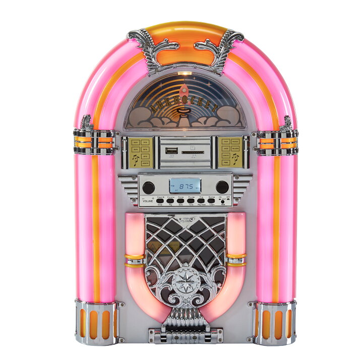 CDプレイヤー、ラジオ付ジュークボックス