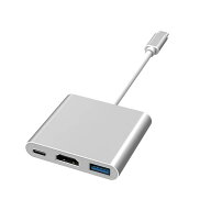 Type-C to HDMI 変換アダプター テレビプロジェクターアダプタ type-cからhdmiに切り替え 3-in-1 USB3.0 …