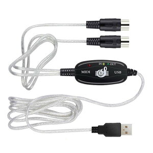 USBから外付けMIDIケーブル、電子ピアノ用USB変換ケーブル、電子ドラム接続ケーブル、電子キーボード用音楽編集ケーブル、録音機器、楽器配線用ケーブル(ブラック)
