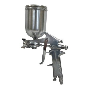 F-75-G重力式スプレーガン 高圧空気式スプレーガン 高噴霧ラテックス塗料スプレーポット F75上壺スプレーガンツール スプレー器具 リフォーム用品 (シルバー)