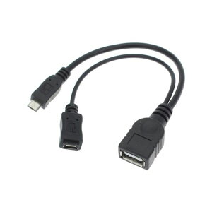 }CN USB(microB) - USB A X OTG zXg P[u 1 for 2 [df[^ P[u USB X |[g A_v^ P[u X}[gtH ^ubg PC }EX L[{[h USB  (ubN)
