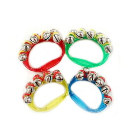 リングベル ハンドベル 楽器 早期教育玩具 音楽教育 演奏会 シェイカー 透明な串の鈴 ハンドヘルドベルストリング オルフ楽器 4個セット （マルチカラー）