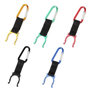 5号の水筒フック 水瓶フック 登山フック 装備用カラビナ D型クイックカラビナ 水筒ホルダー 飲料瓶フック 登山バッグ用アクセサリー アルミ合金ポータブルフック 5個セット(マルチカラー