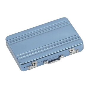 キーボックス形名刺ボックス  スーツケース名刺入れ  ブリーフケース名刺入れ ミニスーツケース名刺入れ  荷物スーツケース名刺入れ 名刺やカード収納ボックス (ブルー)